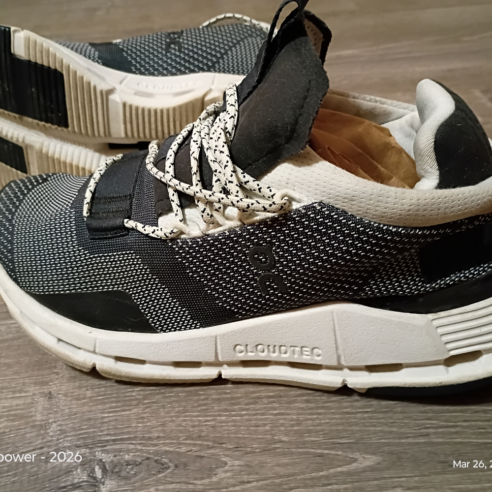 On Running Cloudtec Men's Black and White Running Sneakers